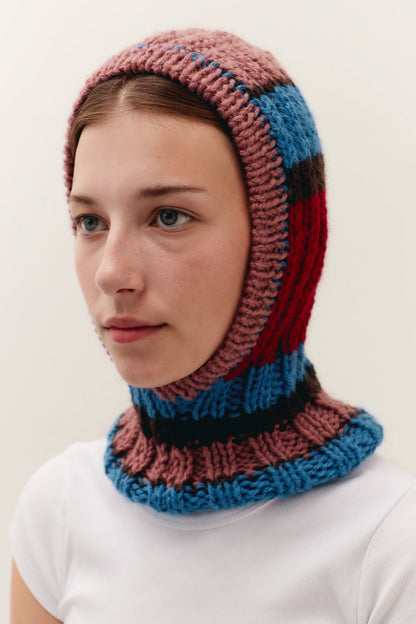 STRIPPED BALACLAVA HOOD